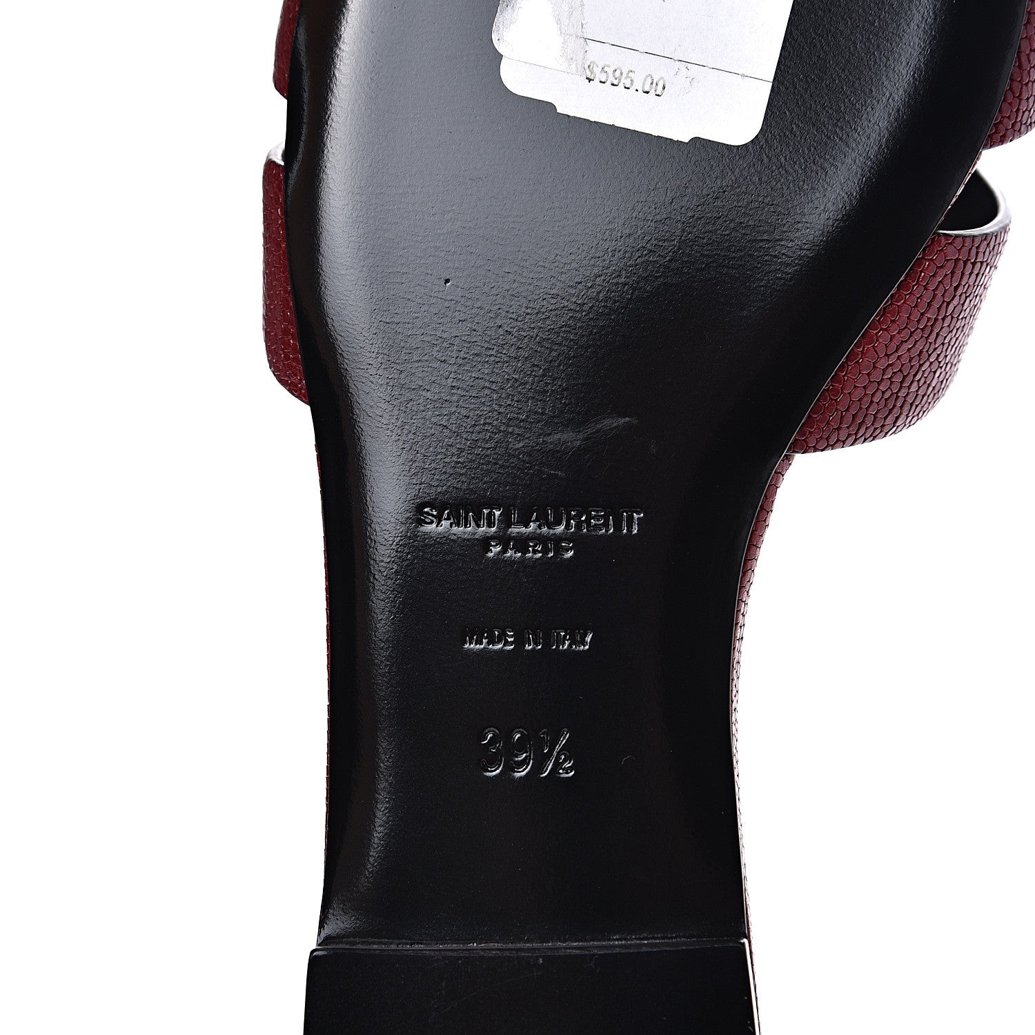 Saint Laurent Grain De Poudre Nu Pied 05 Slide Sandals 39.5 Cordovan 7 of 9