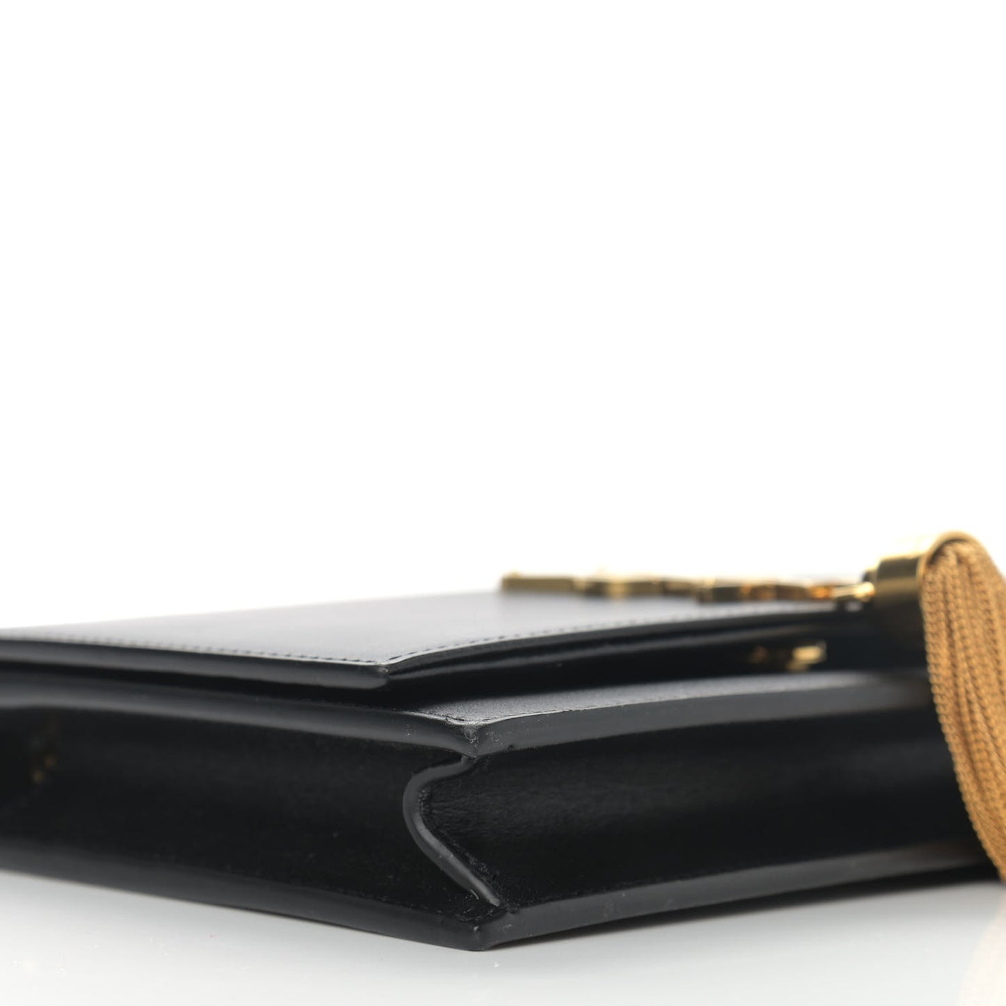 Smooth Calfskin Classic Monogram Kate Tassel Chain Wallet Black