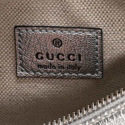 Gucci Sakai Be Green Calfskin Diagonal Stitched Mini Blondie Barrel Shoulder Bag Silver 6 of 10