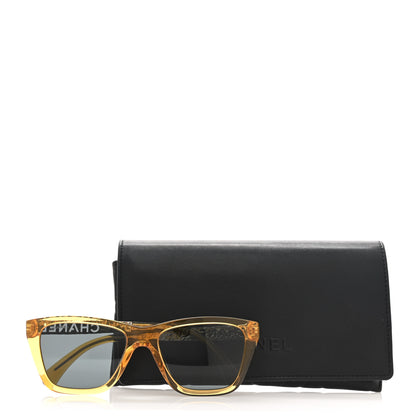 Chanel Acetate Metal Rectangle Sunglasses 5442 Yellow 8 of 8