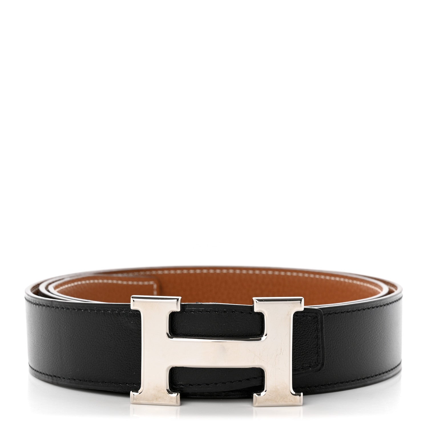 Hermes Box Togo H 32mm Belt 95 38 Black Gold 1 of 8
