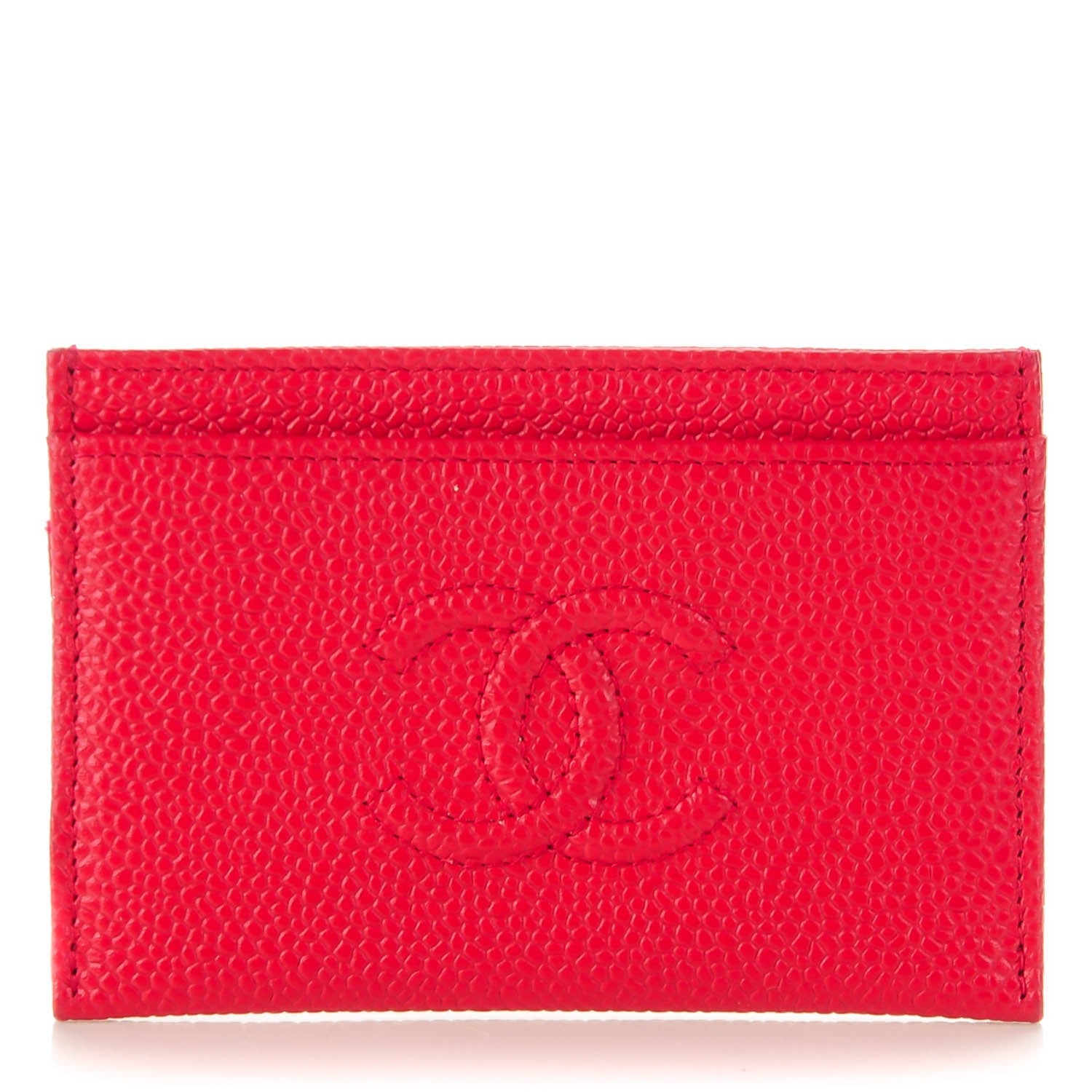 Chanel Caviar Timeless CC Card Holder Red 1 of 8