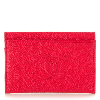 Chanel Caviar Timeless CC Card Holder Red 1 of 8