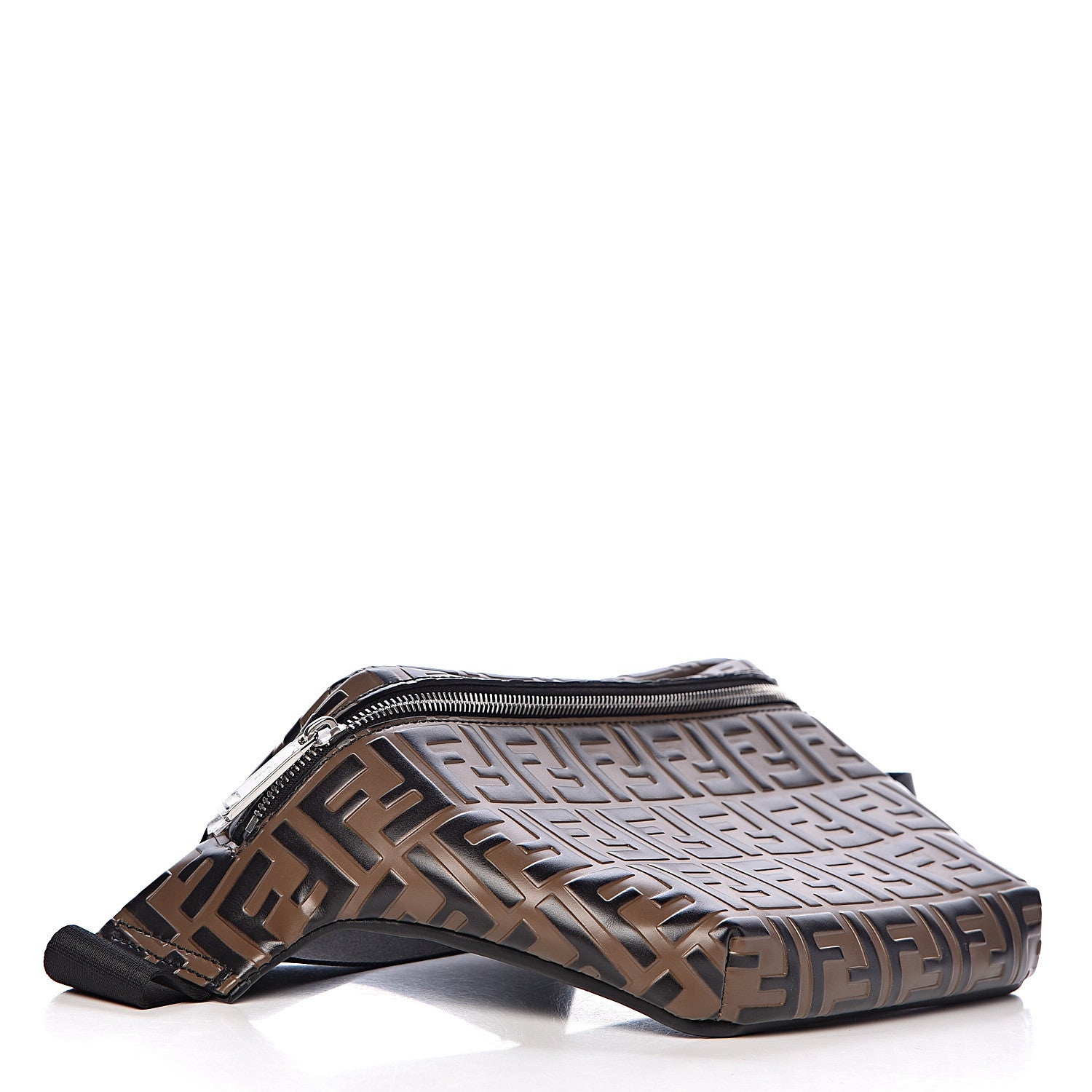 Fendi Vitello Century Bi-Color FF 1974 Embossed Belt Bag Maya Black 4 of 10