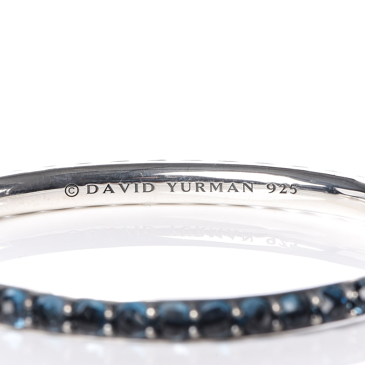 Sterling Silver Blue Topaz Berries Cable Bangle Bracelet