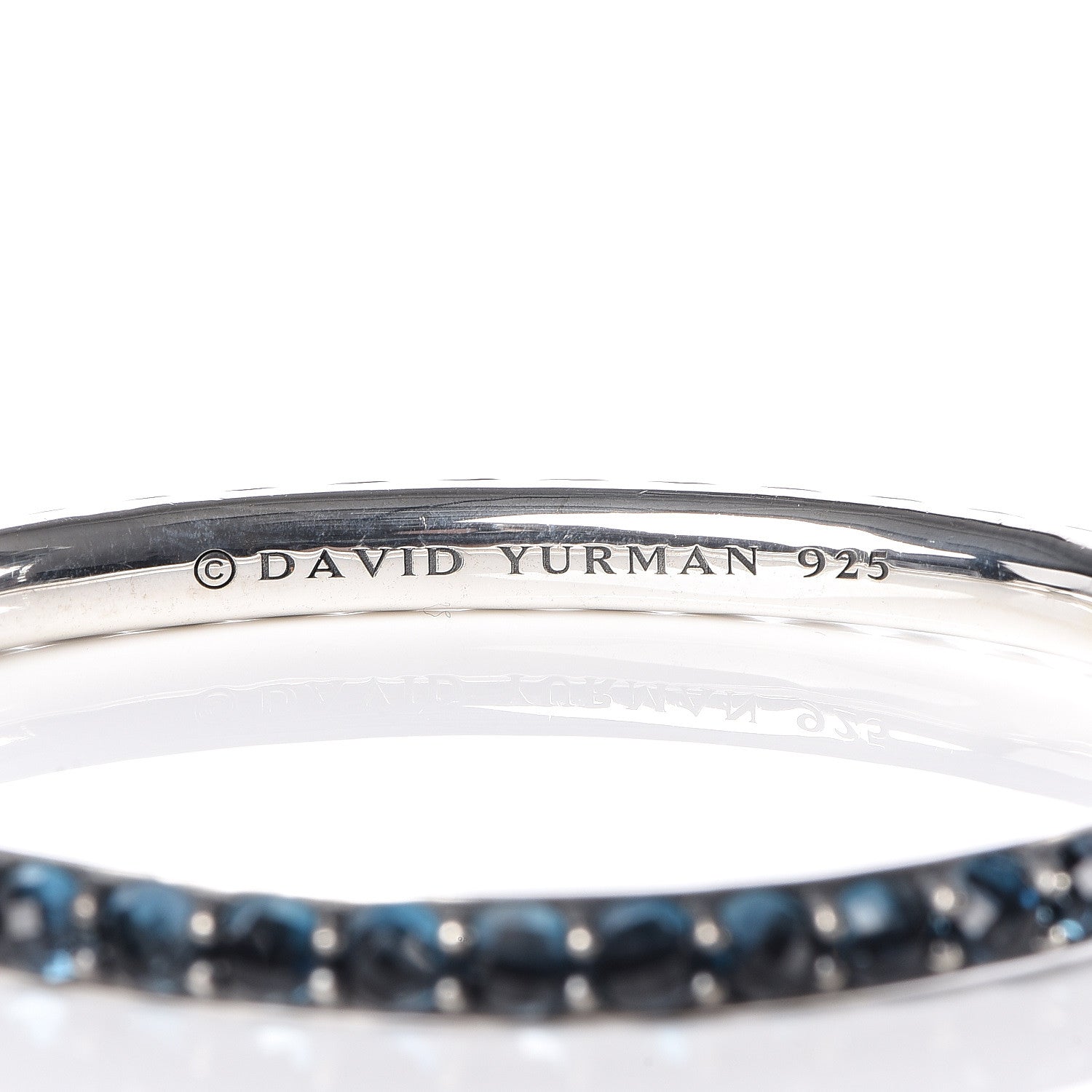 David Yurman Sterling Silver Blue Topaz Berries Cable Bangle Bracelet 5 of 5