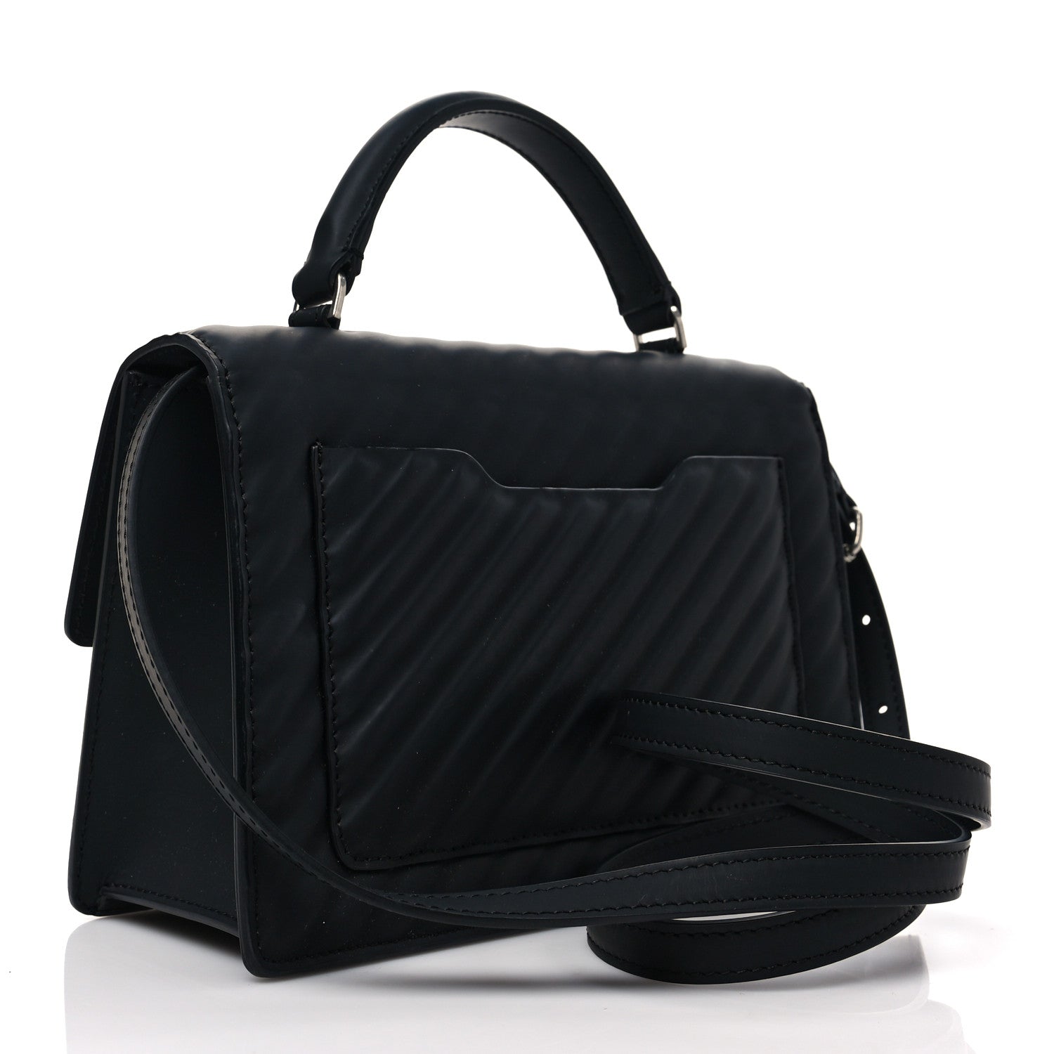 Off-White Calfskin Diagonal Quilted Jitney 1.4 Shoulder Bag Black 3 of 7