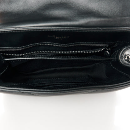 Saint Laurent Calfskin Y Quilted Monogram Monochrome Toy Loulou Crossbody Bag Black 5 of 12