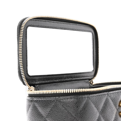 Chanel Caviar Quilted Sweetheart Vanity Case Black 8 of 12