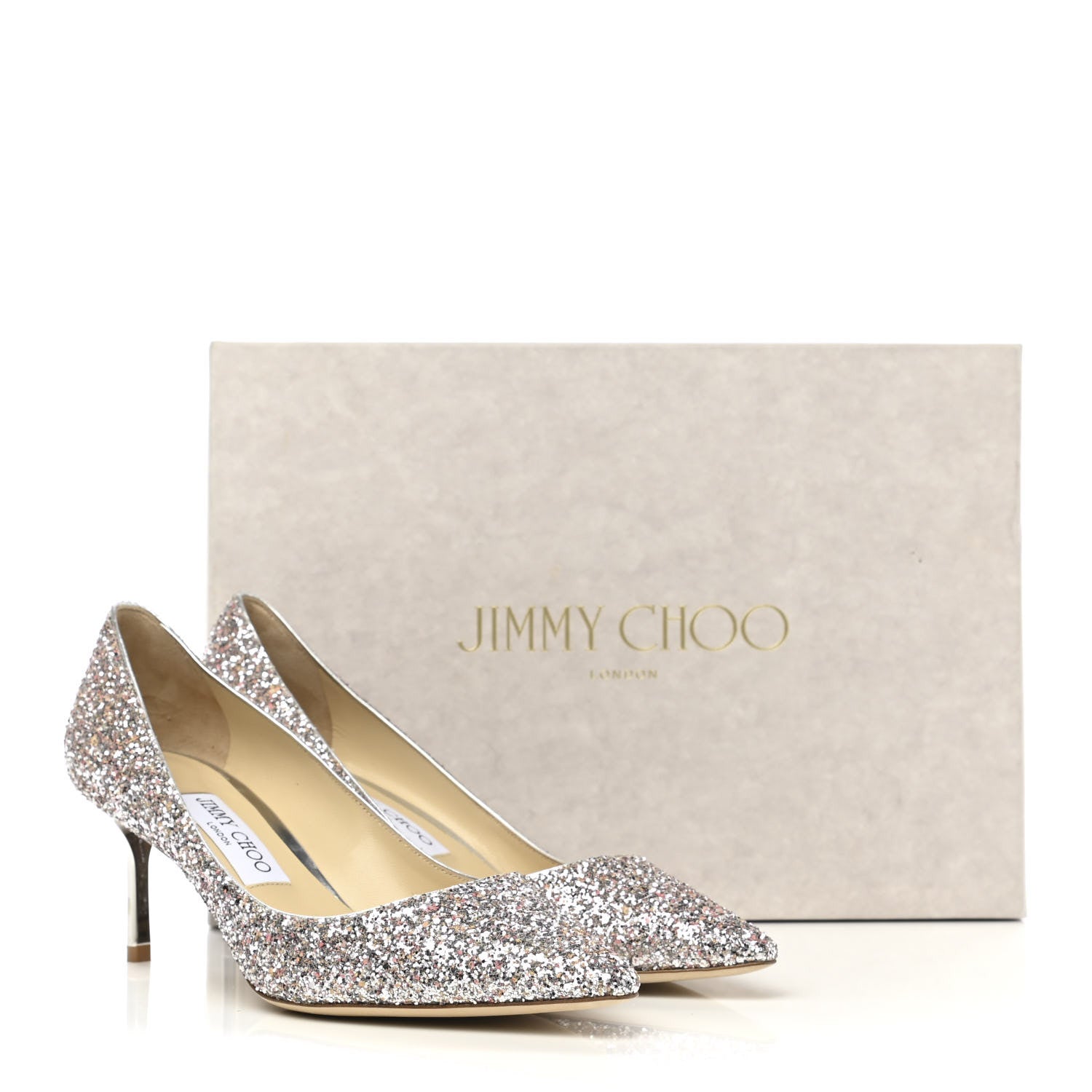 Jimmy Choo Speckled Glitter Pointy Toe Romy 60 Pumps 38 Viola Mix 9 of 9