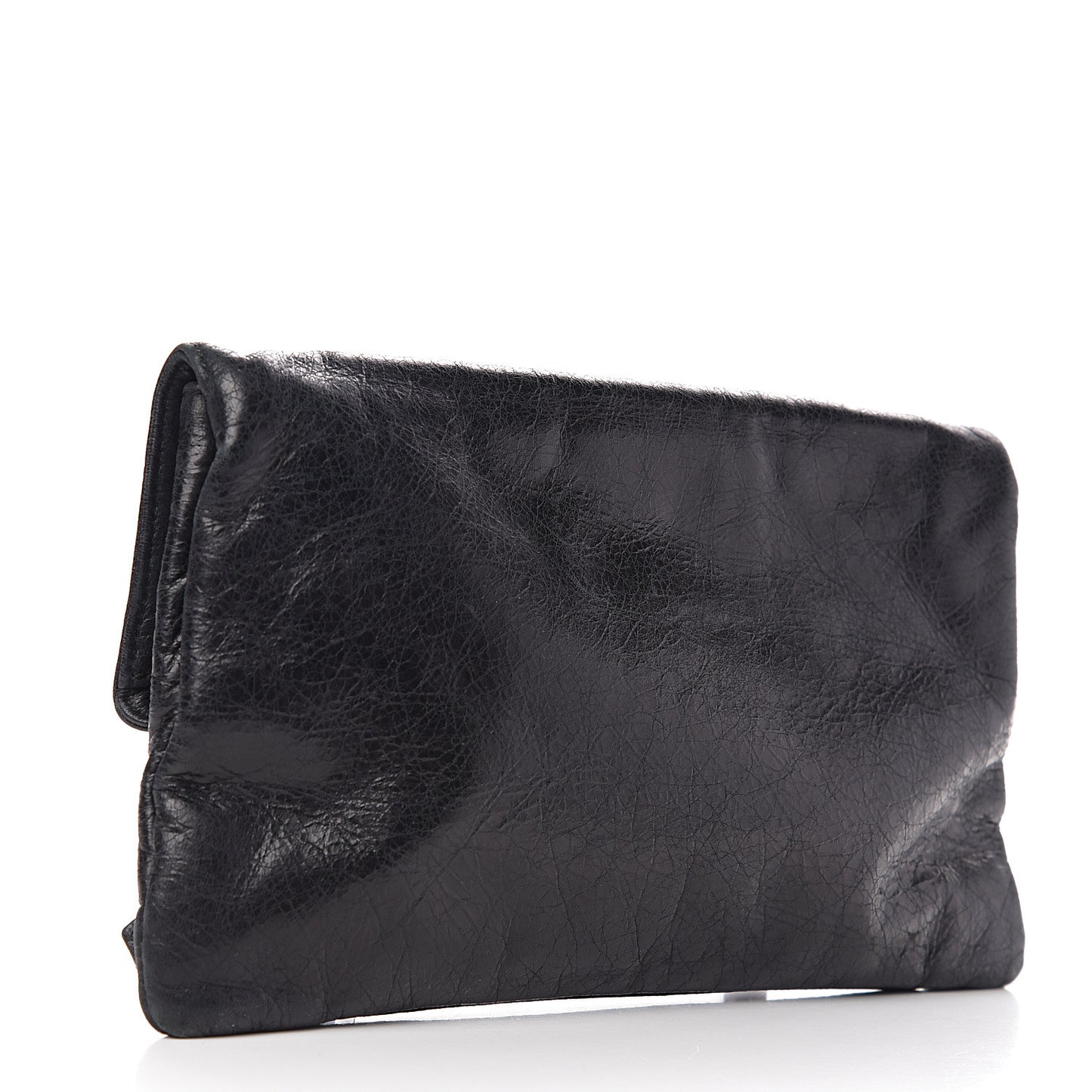 Agneau Giant 21 Rose Gold Hardware Envelope Clutch Black