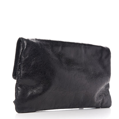 Balenciaga Agneau Giant 21 Rose Gold Hardware Envelope Clutch Black 2 of 8