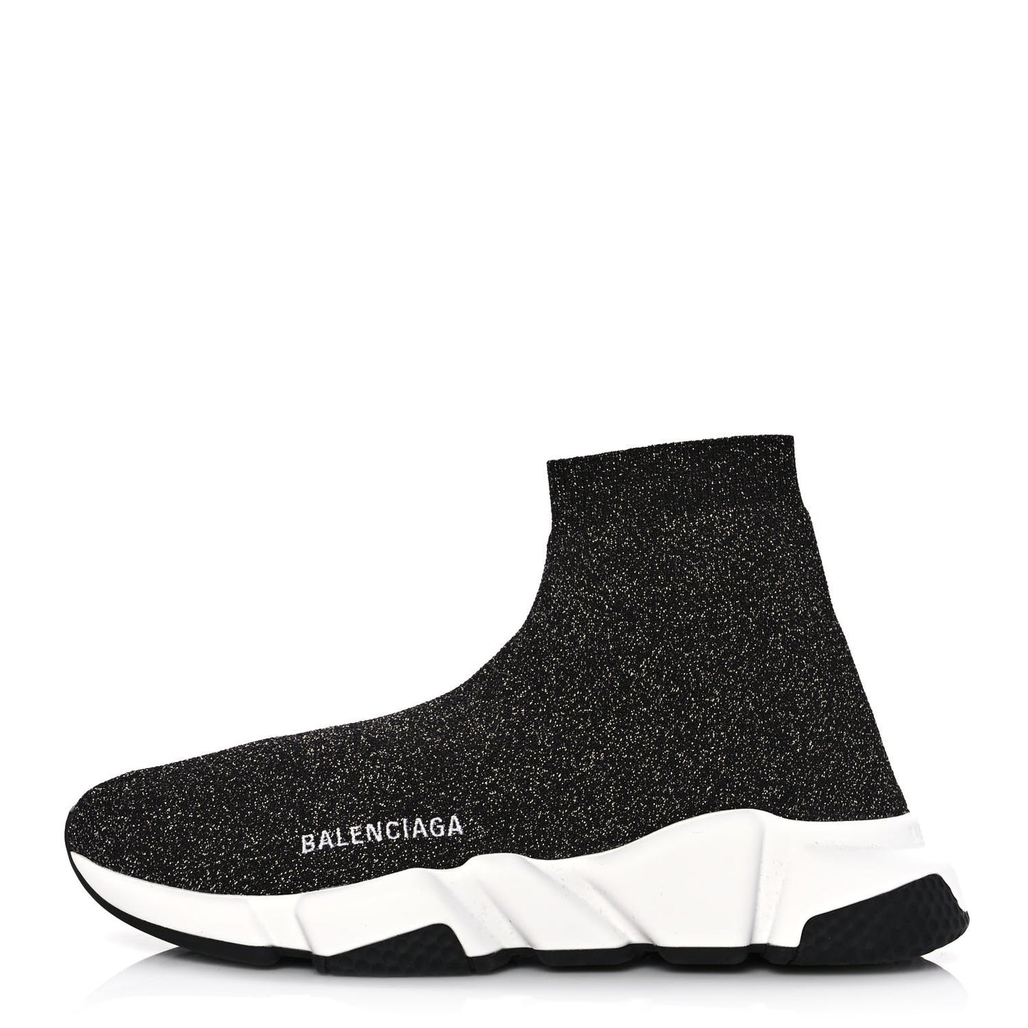 Knit Metal Womens Speed Sneakers 39 Black Gold