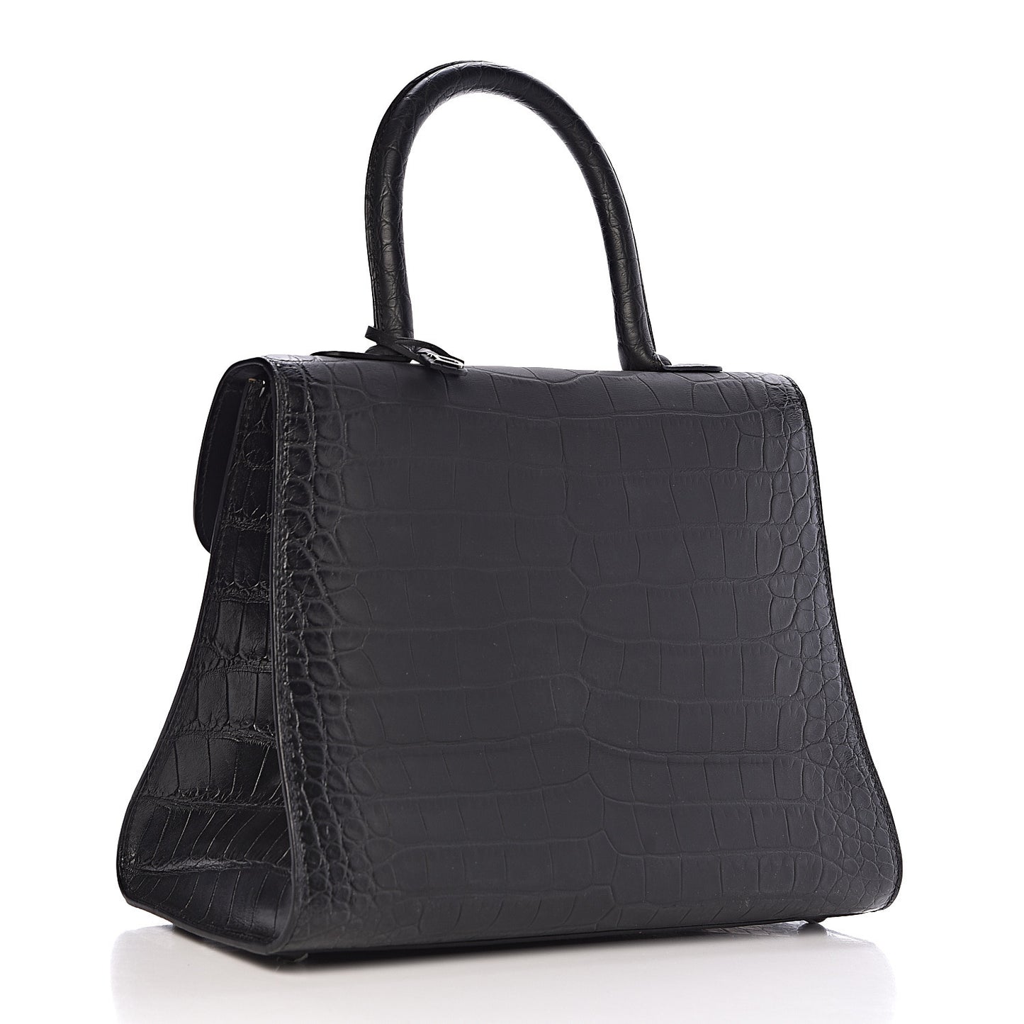 Matte Alligator MM Brillant Satchel Black