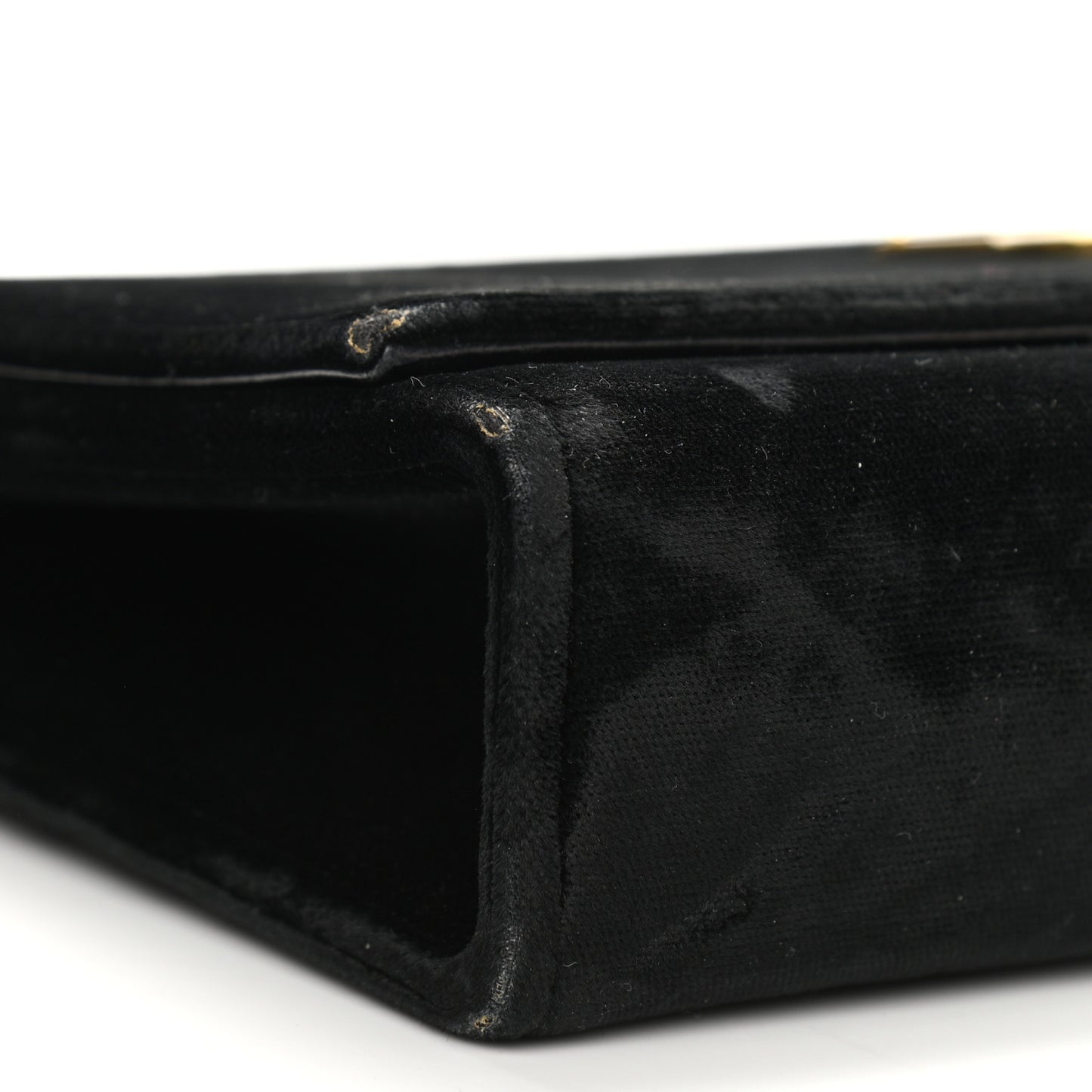 Velvet Medium Monogram Kate Tassel Shoulder Bag Black