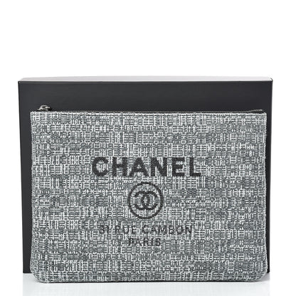 Chanel Canvas Small Deauville Pouch Charcoal 7 of 7