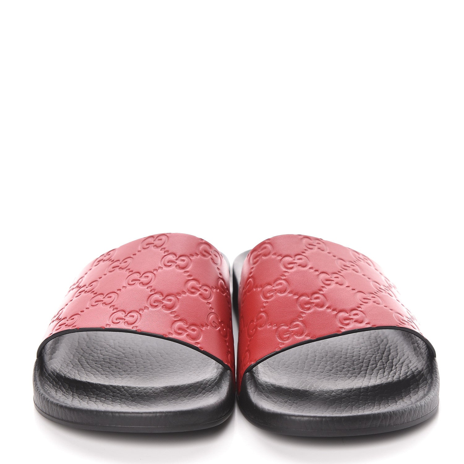 Gucci Guccissima Signature Slide Sandals 42 Hibiscus Red 2 of 7