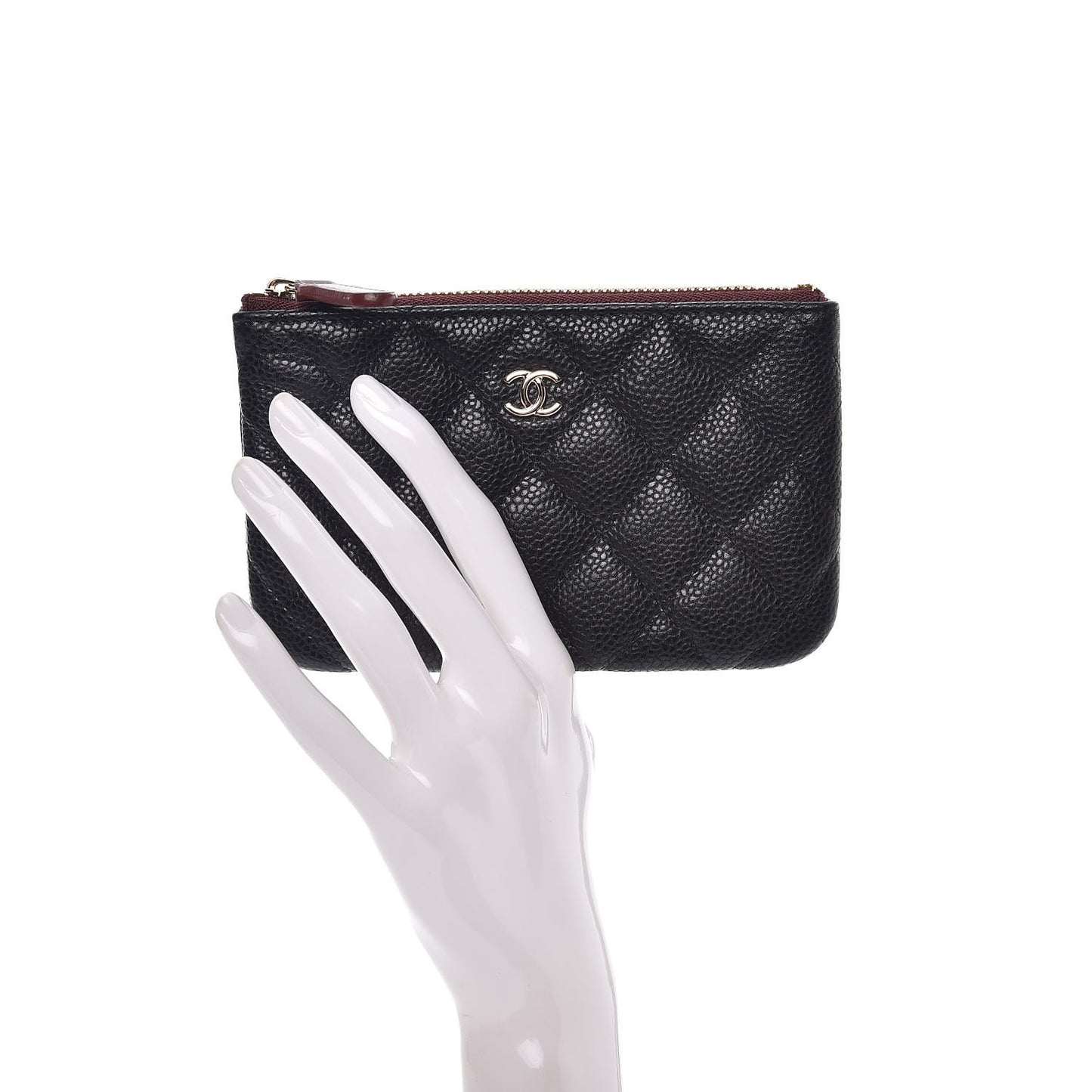 Caviar Quilted Small Cosmetic Case Black