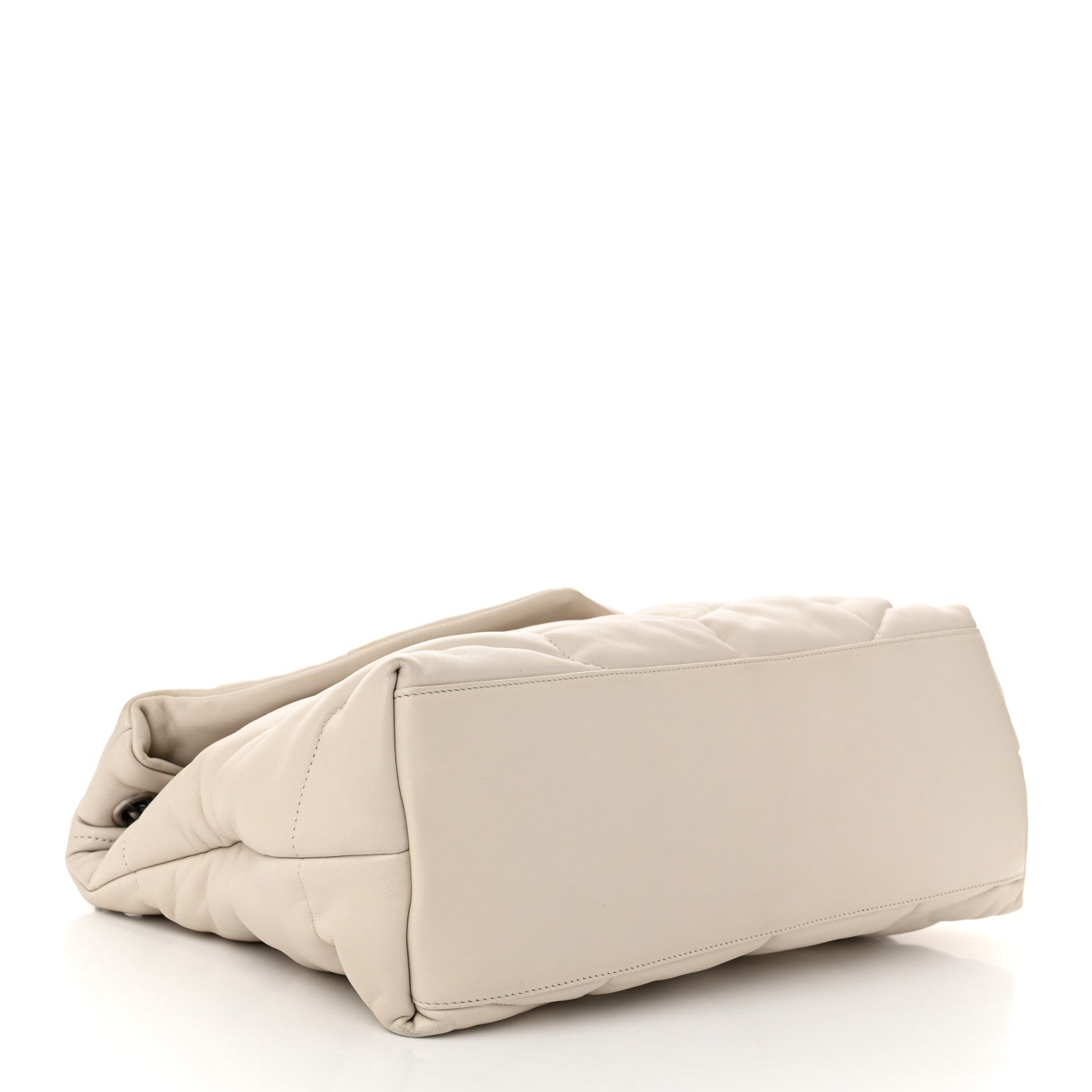 Saint Laurent Lambskin Quilted Medium Loulou Puffer Monogram Chain Satchel Crema Soft 4 of 12