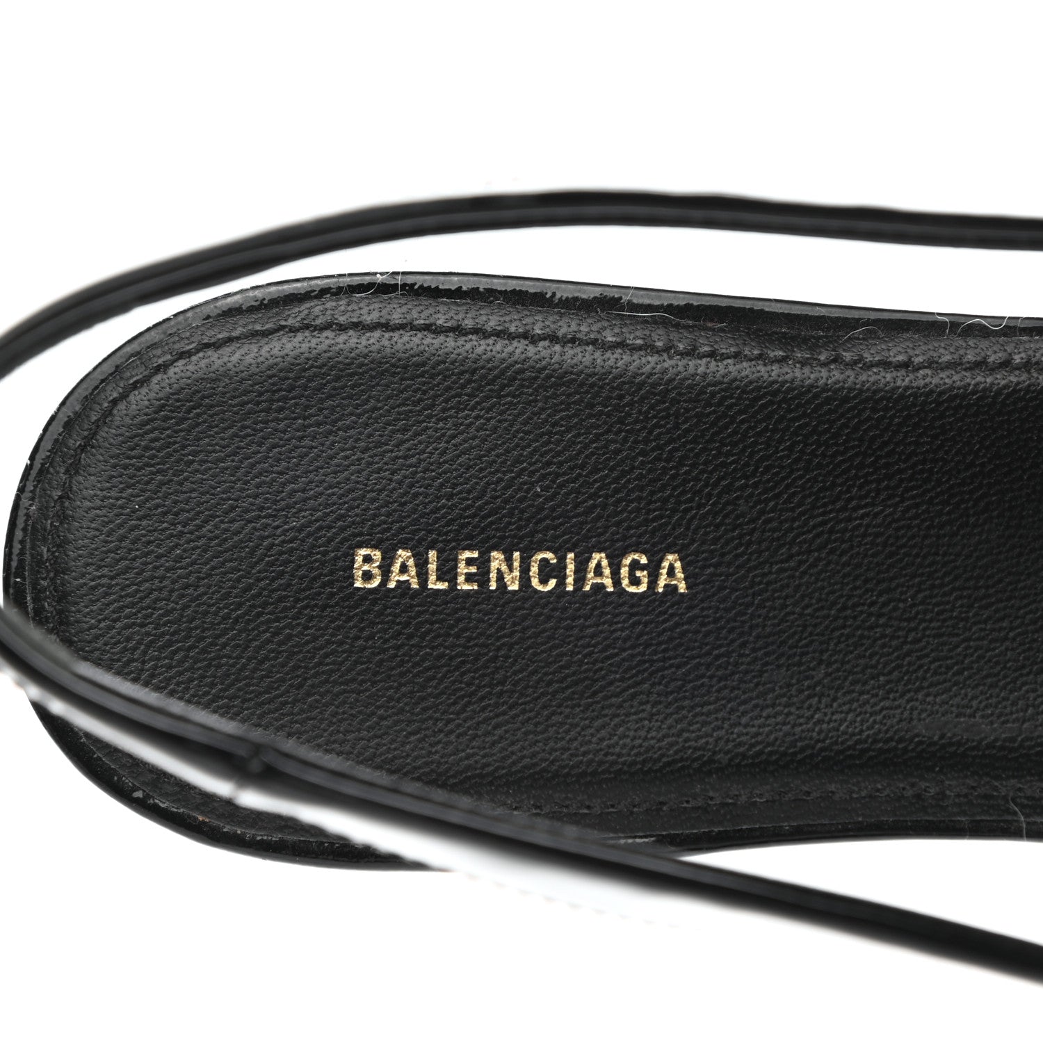 Balenciaga Patent BB Knife Pointy Toe Slingback Flats 39 Black 6 of 12