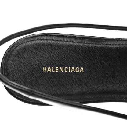 Balenciaga Patent BB Knife Pointy Toe Slingback Flats 39 Black 6 of 12