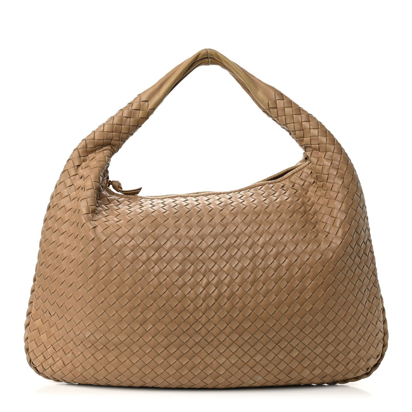 Nappa Intrecciato Large Veneta Hobo Camel