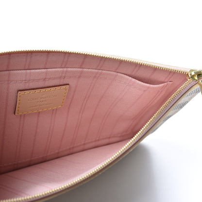 Louis Vuitton Damier Azur Neverfull MM GM Pochette Rose Ballerine 4 of 8