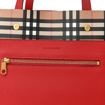 Burberry Haymarket Check Small Reversible Tote Red 11 of 20