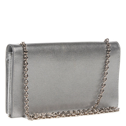 Fendi Metallic Calfskin Wallet On Chain Silver 3 of 8