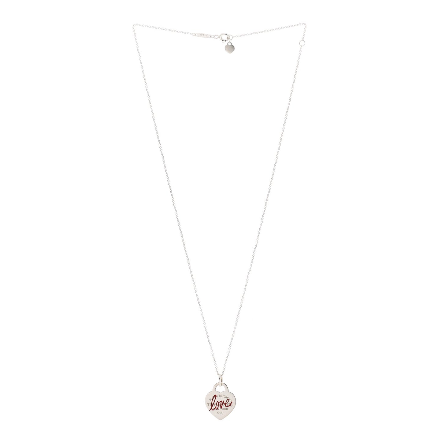 Sterling Silver Enamel Return to Tiffany Love Pendant Necklace