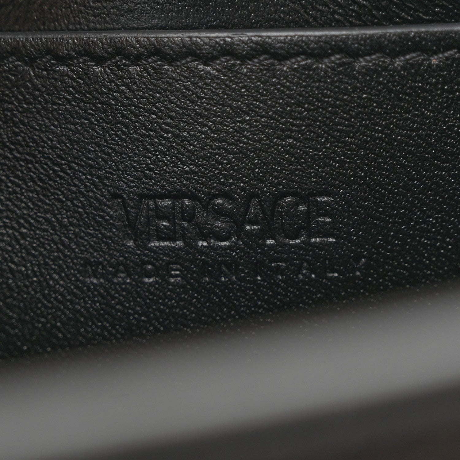 Versace Calfskin Crocodile Embossed Greca Goddess Mini Top Handle Bag Black 6 of 13