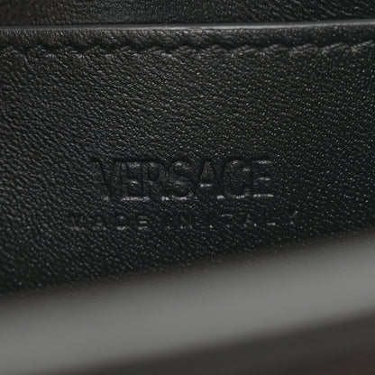 Versace Calfskin Crocodile Embossed Greca Goddess Mini Top Handle Bag Black 6 of 13