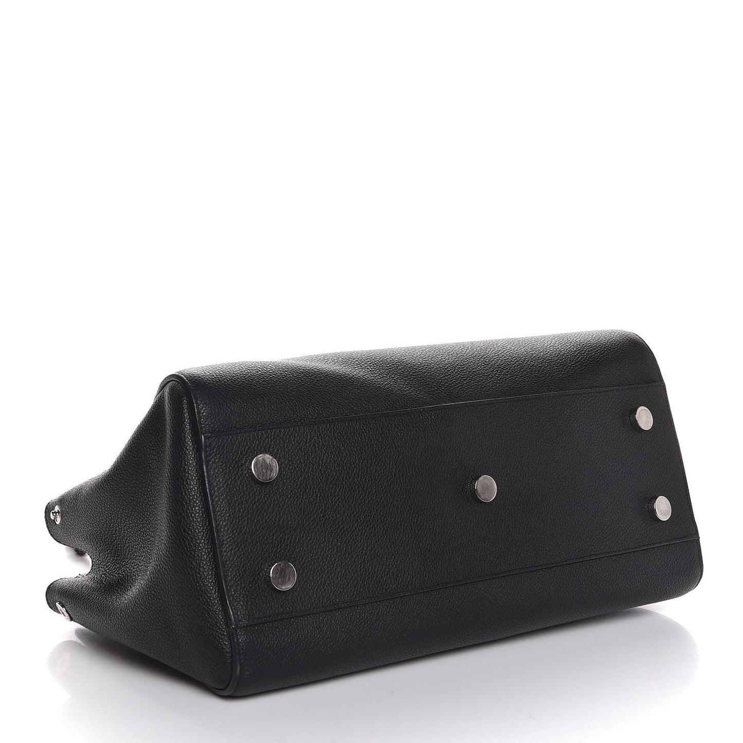 Grained Calfskin Small Cabas Rive Gauche Black