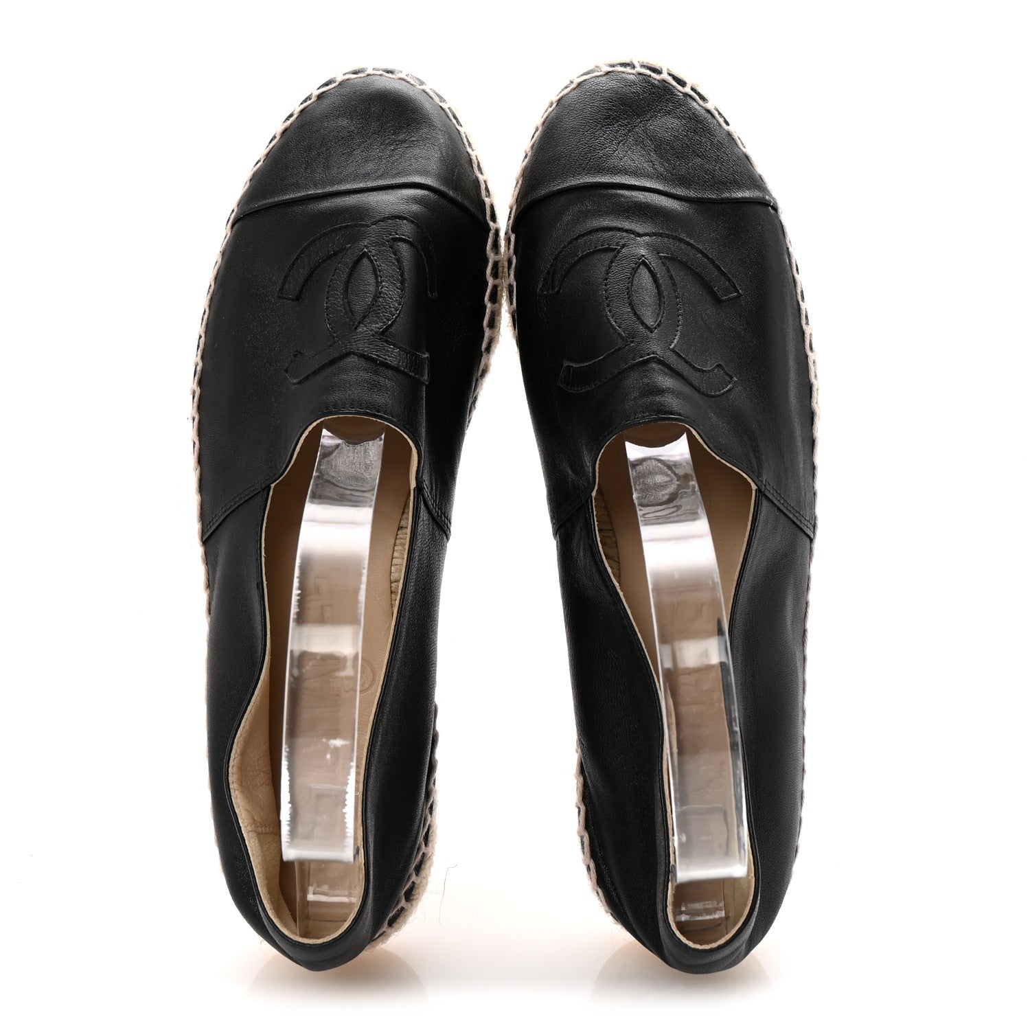 Chanel Lambskin CC Espadrilles 37 Black 2 of 9