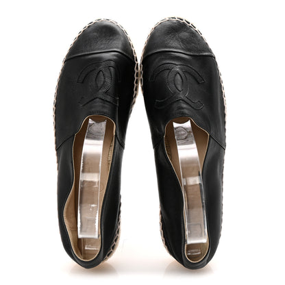Chanel Lambskin CC Espadrilles 37 Black 2 of 9