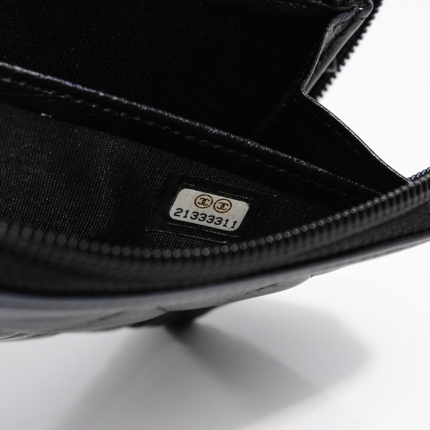 Calfskin Quilted Boy Zip Around Wallet Black