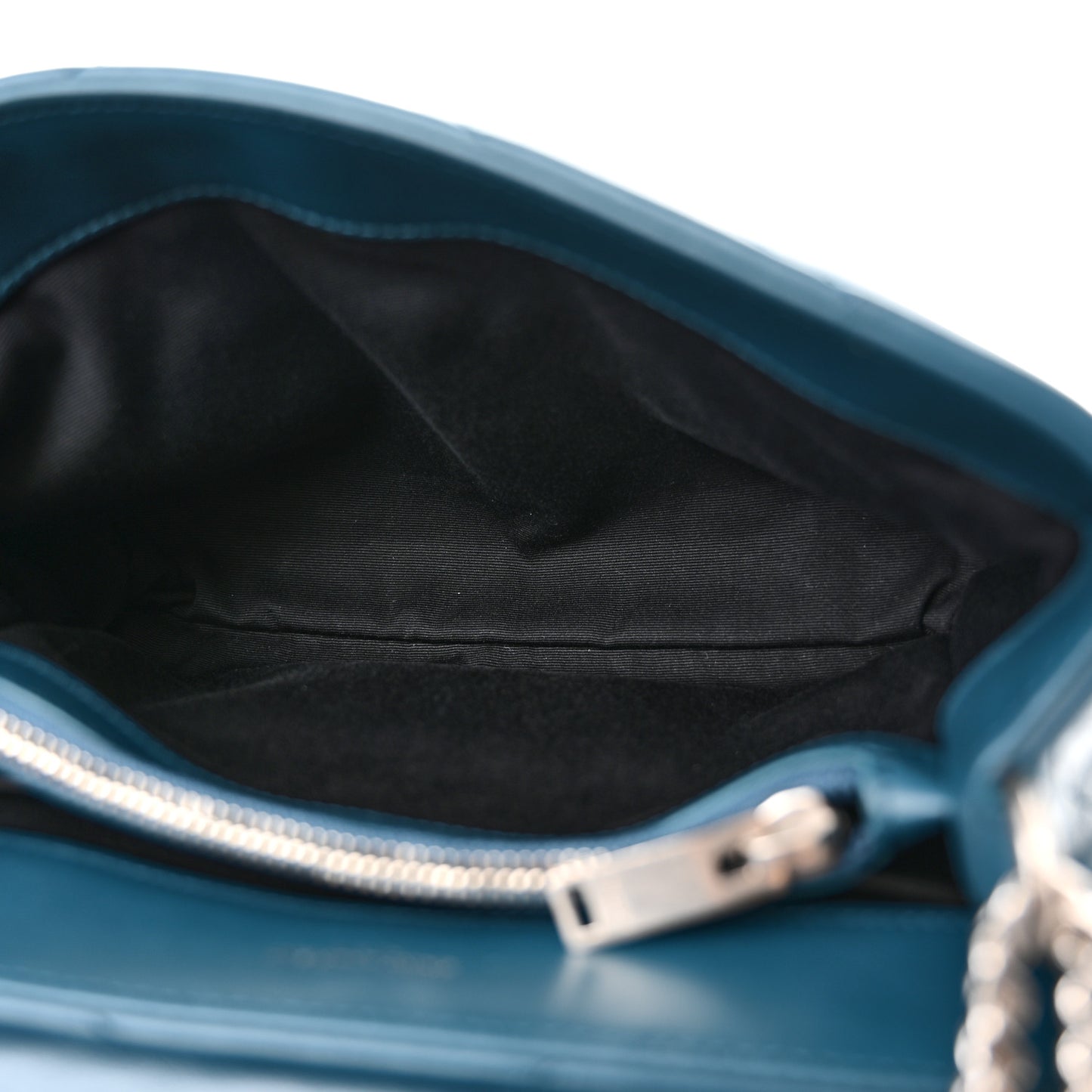 SAINT LAURENT Calfskin Y Quilted Monogram Small Loulou Chain Satchel Green