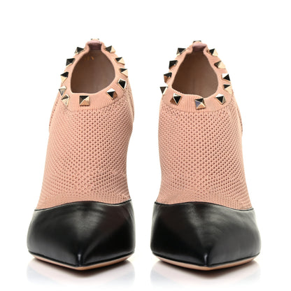 Valentino Garavani Nappa Knit Rockstud 105mm Sock Booties 38.5 Black 2 of 4