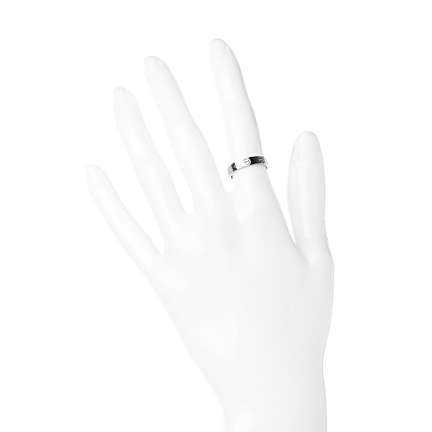 18K White Gold 3.5mm LOVE Wedding Band Ring 49 4.75