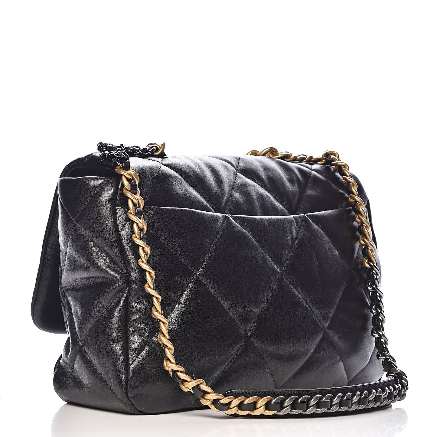 Goatskin Quilted Maxi 19 Flap Black