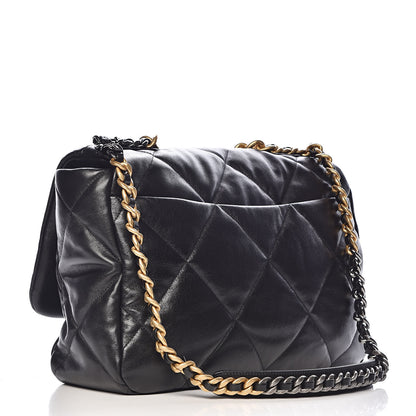 Chanel Goatskin Quilted Maxi 19 Flap Black 3 of 11
