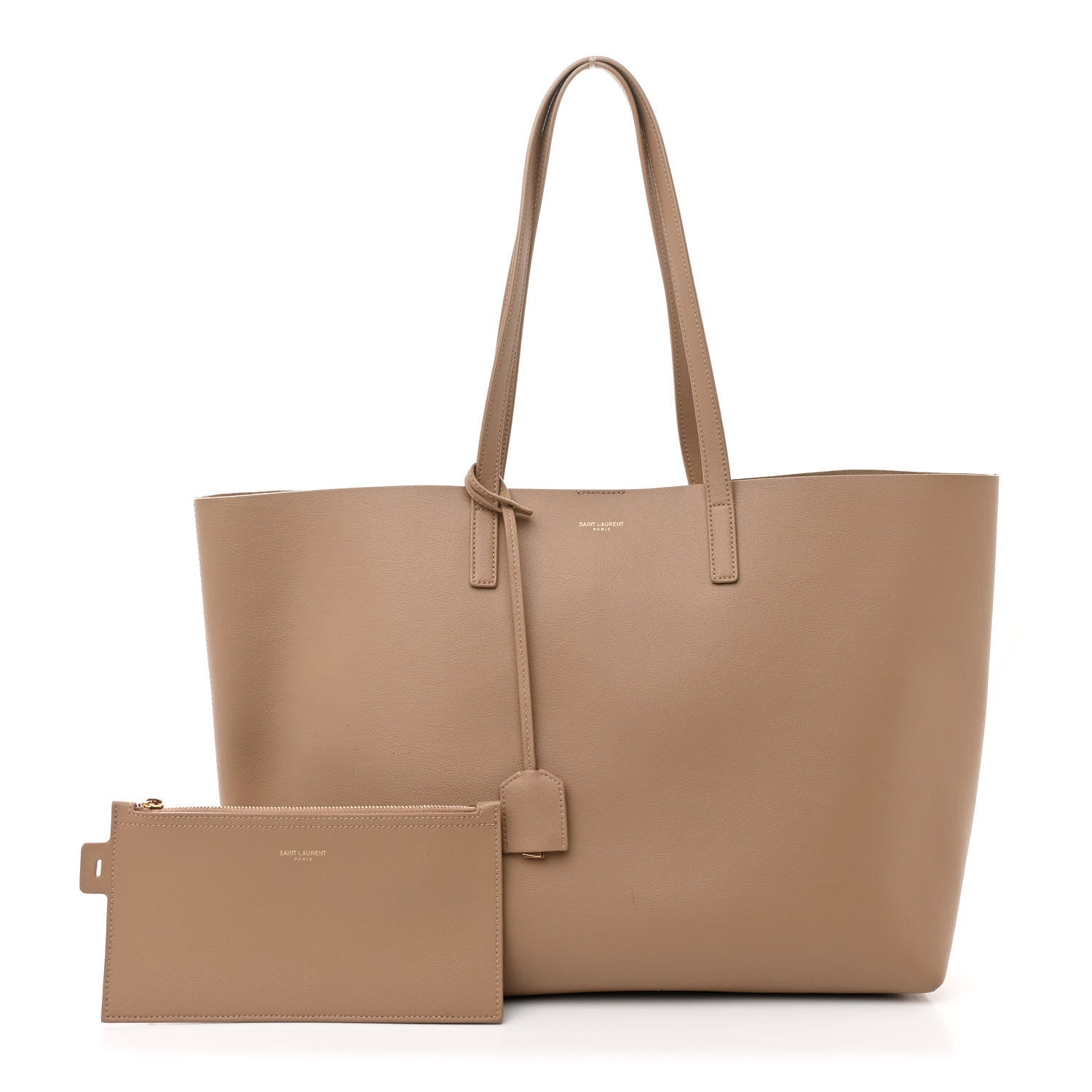 Saint Laurent Calfskin Large Shopping Tote Dark Beige 3 of 12