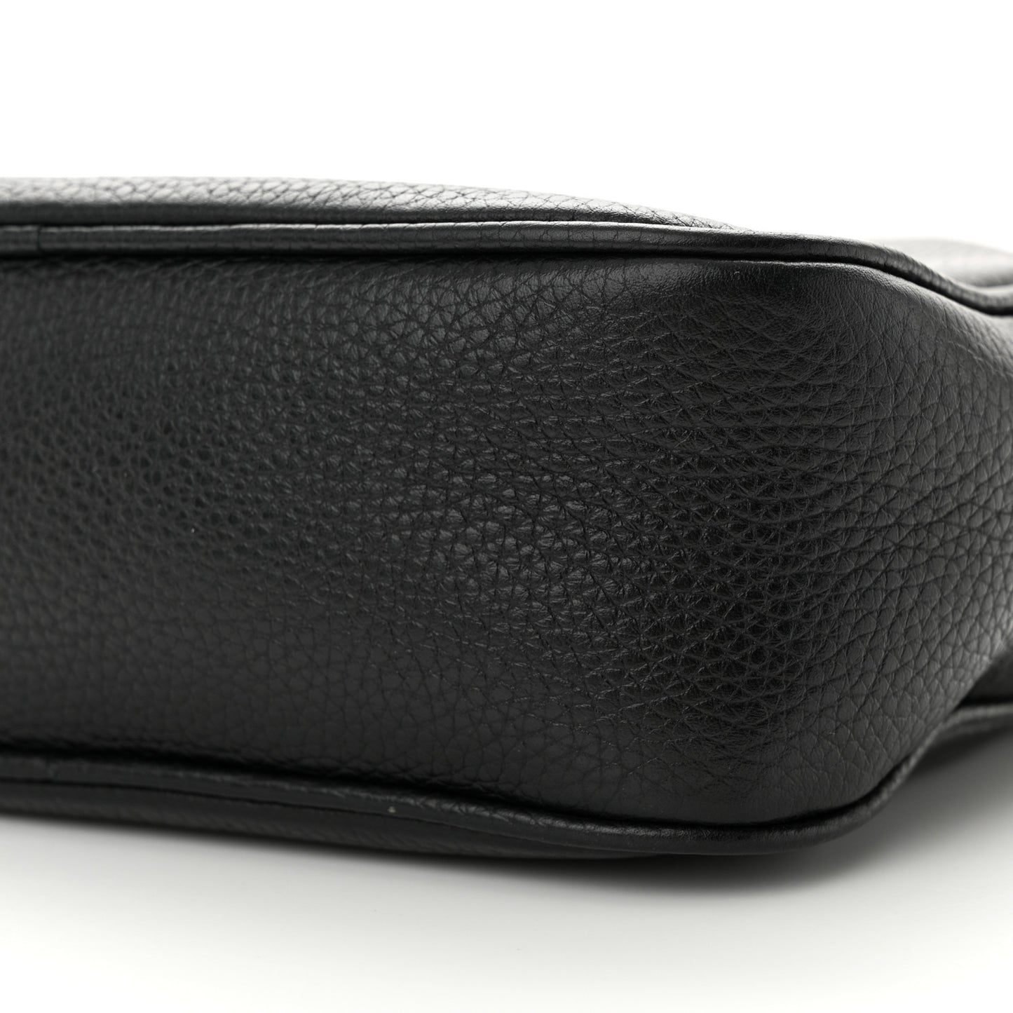 Pebbled Calfskin Small Soho Disco Bag Black