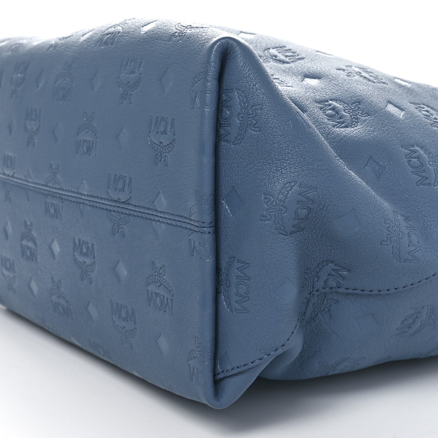 MCM Calfskin Ottomar Monogram Large Klara Hobo Luft Blue 9 of 9