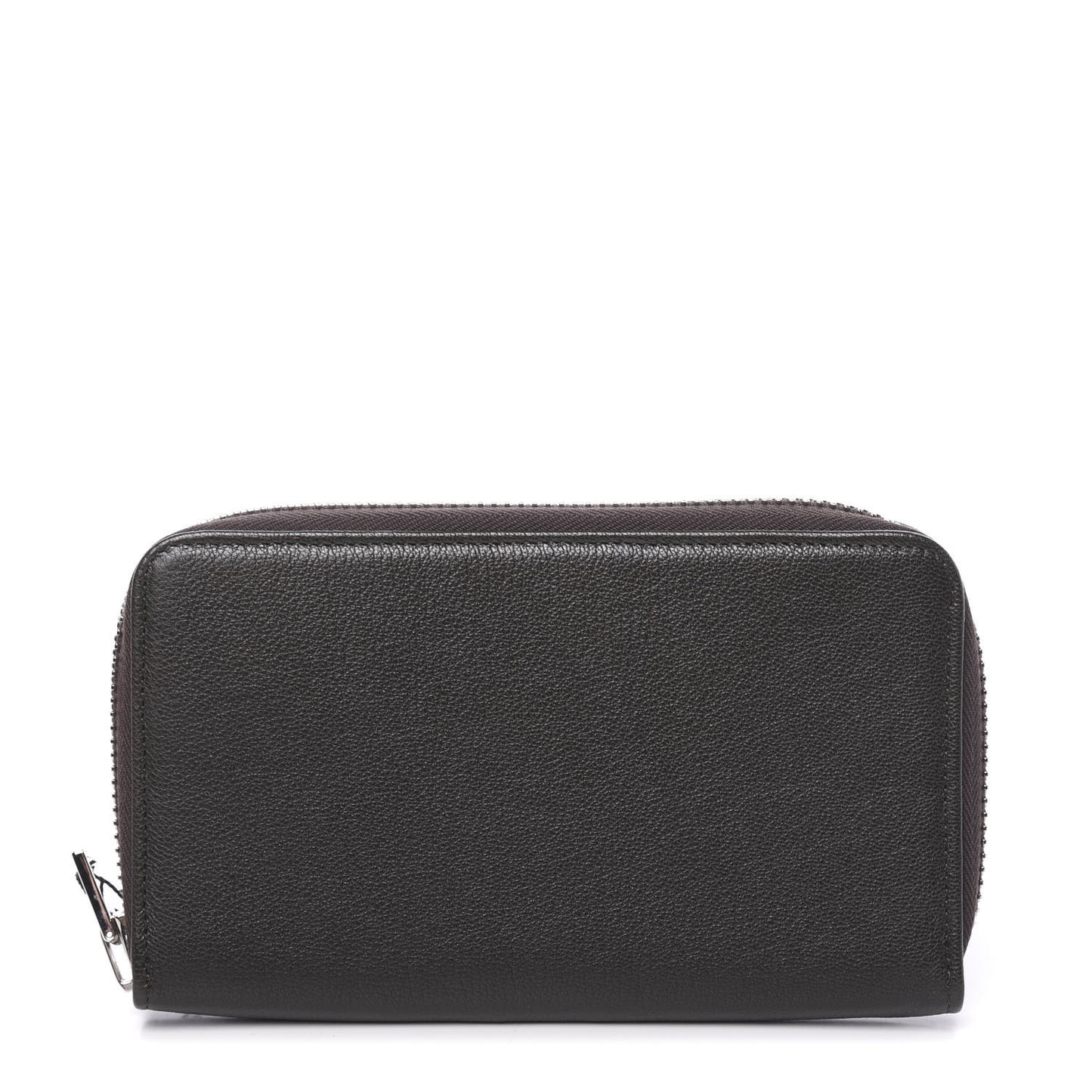 Calfskin Zip Around Wallet Dark Brown