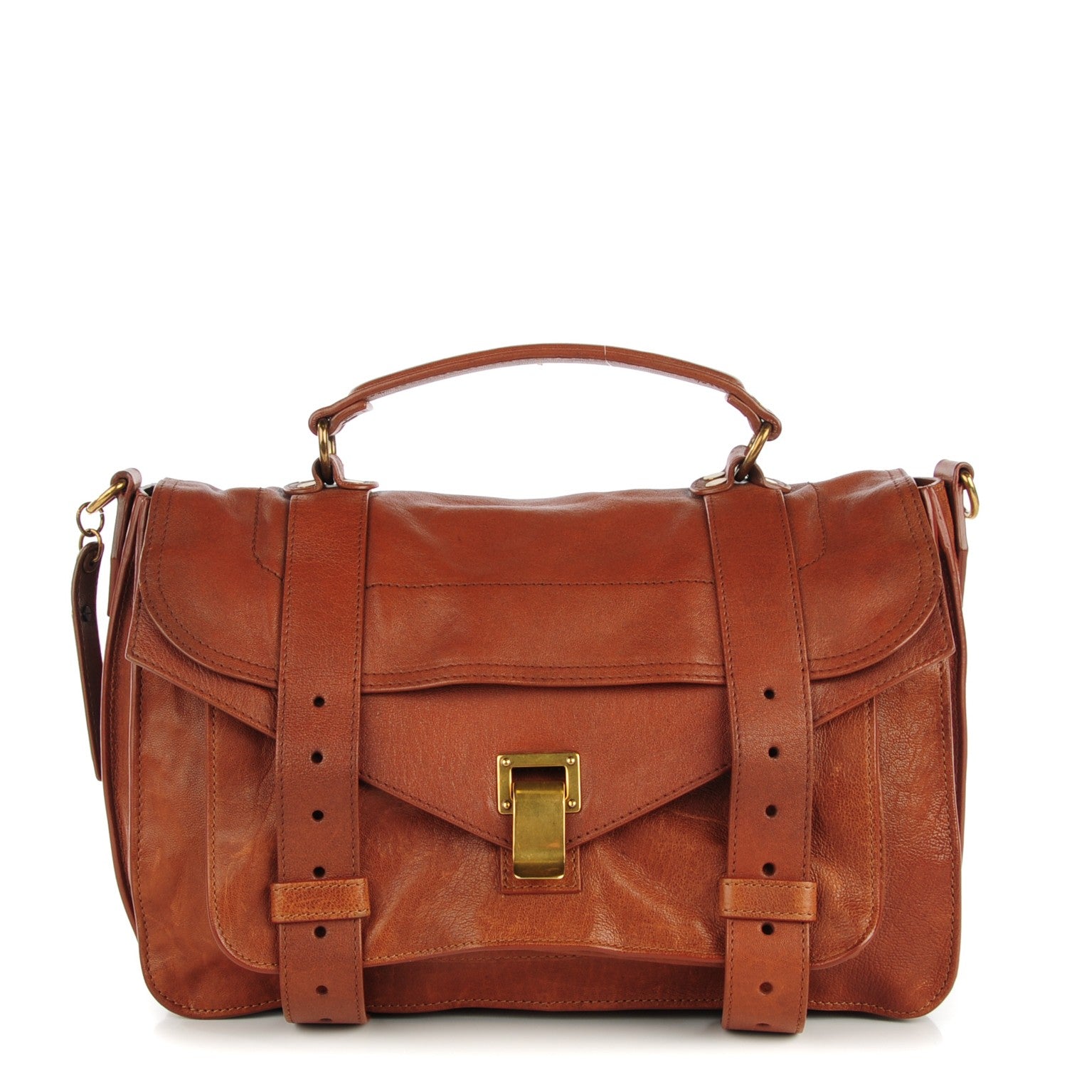 Proenza Schouler Lambskin Medium PS1 Satchel Saddle 1 of 8