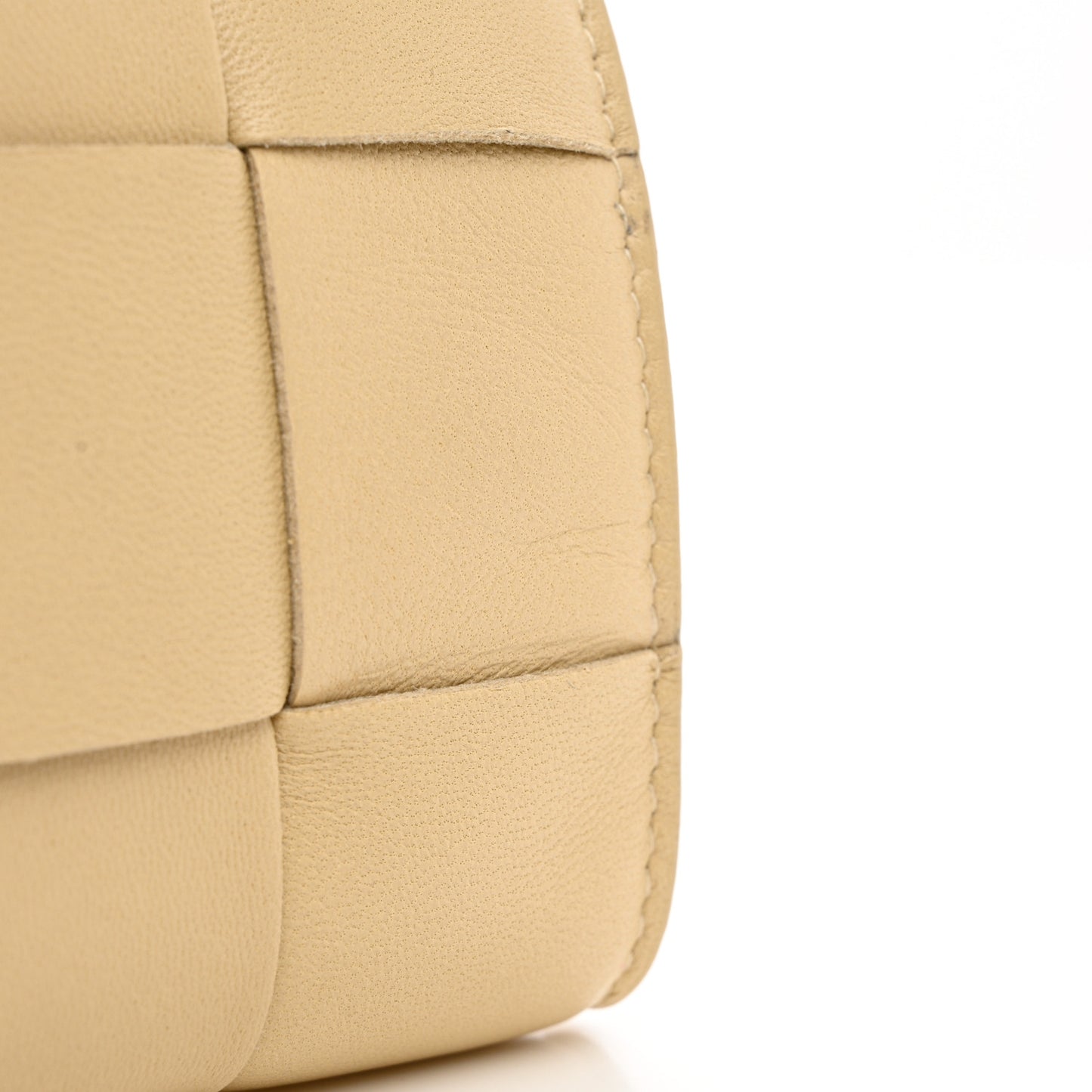 Nappa Calfskin Maxi Intrecciato Cassette Tri-Fold Wallet Porridge