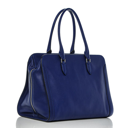 Alexander McQueen Pebbled Calfskin Large Skull Padlock Zip Around Tote Ultramarine 3 of 6