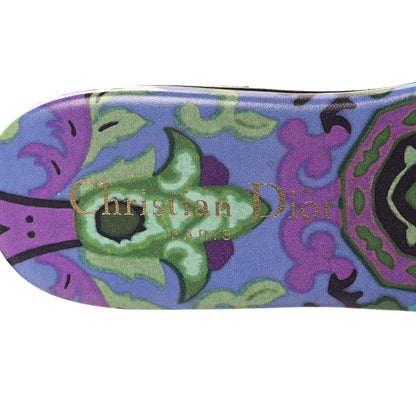 Christian Dior Canvas Toile de Jouy Voyage Embroidered Dway Flat Slide Sandals 36 Purple Multicolor 8 of 8