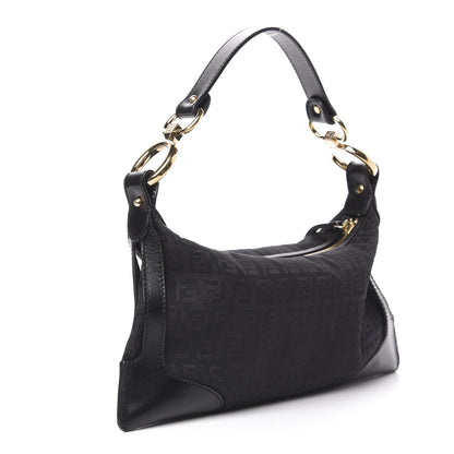 Fendi Zucchino Cuoio Small Chef Pocket Shoulder Bag Black 2 of 11